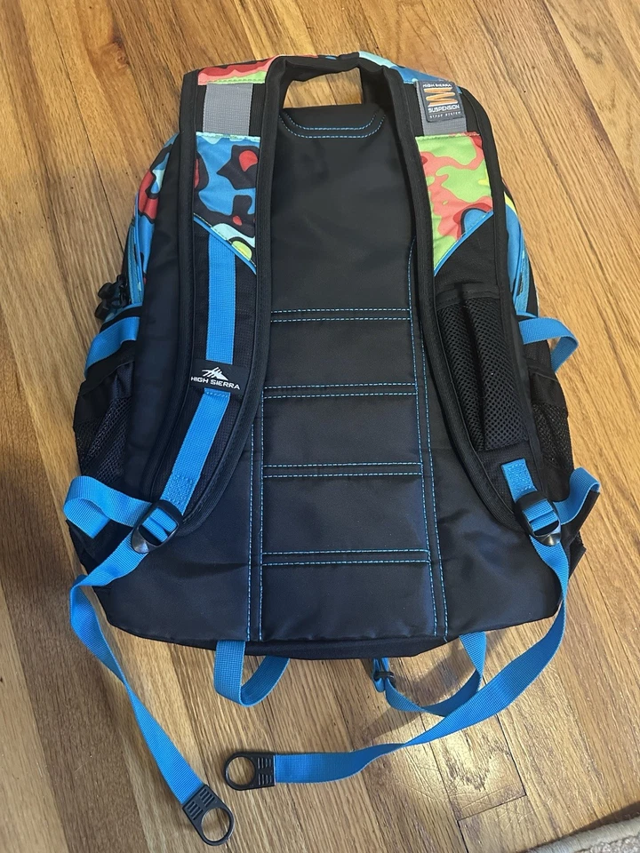 High Sierra Backpack Rare Multi-Color Compartment Zip Bookbag  - Image 2 of 4