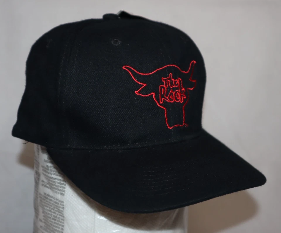 THE ROCK VTG HAT NEW W/ TAG WWF ATTITUDE SNAPBACK ROCK HARD BULL 1998 NWT RARE - Image 2 of 4