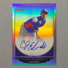 2013 Bowman Chrome Prospects Refractor /500 Carl Edwards Jr CJ #BCP-CE Auto RC