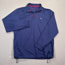 Vineyard Vines Performance 1/4 Zip Pullover Mens L Navy Blue Whale Logo Shirt