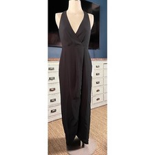 NWT New $238 Dress The Population Ariel Black Long Gown Evening Maxi Dress XS
