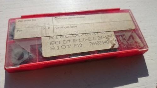 9 Sandvik threading inserts R166.0G-16VM01-001 S10T (EXT RH 60° 1.0-2.0 28-12tpi - Picture 2 of 2