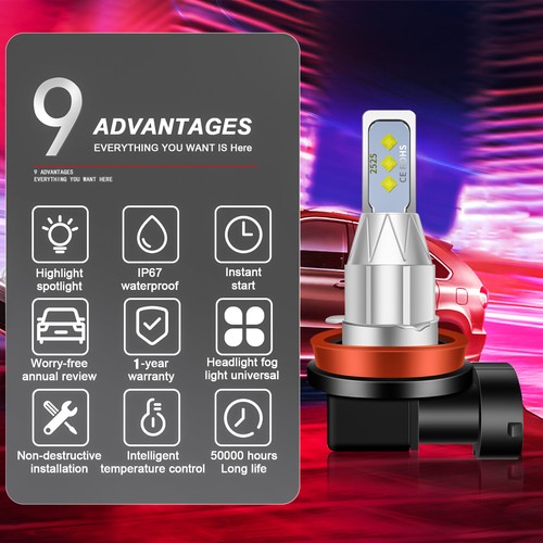 Faro LED luz antiniebla de haz alto bajo para Ford Focus 2012-2018 H1 + H11 M12 - Imagen 14 de 17