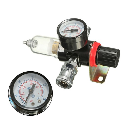 1/4'' BSP Air Line Filter Separator & Regulator Compressor Gauge Oil Water Trap - Picture 6 of 10