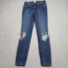 Free People Jeans Womens Size 25S Blue Denim Distressed