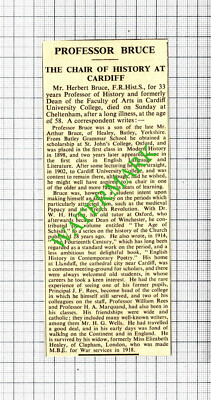 Herr Herbert Bruce Batley Professor Cardiff University College - 1935 Schnitt