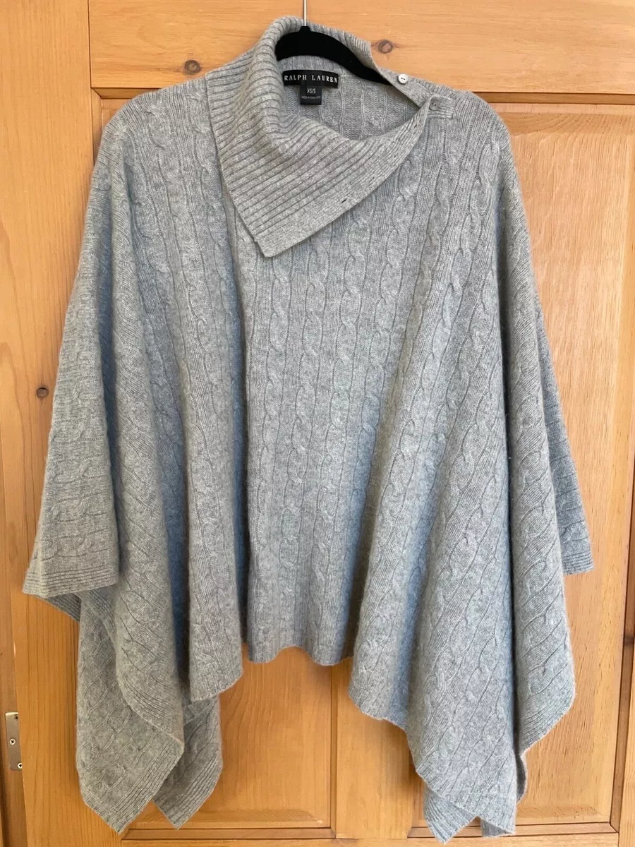 Ralph Lauren cashmere pull over poncho grey size s xs
