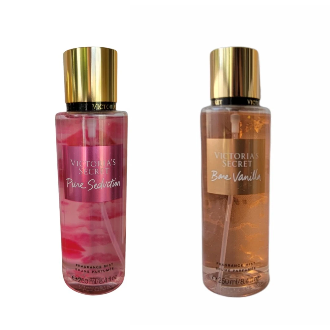 2 NEW Victoria's Secret PURE SEDUCTION Fragrance Body Mist 8.4 oz + BARE  VANILLA