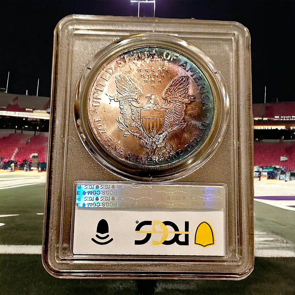 🌈 MONSTER RAINBOW TONER 2001 American Silver Eagle ms68 pcgs .999fs ASE 🌈 - Image 2 of 4