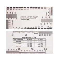Guitar String Action Gauge Ruler Luthier Tools Chrome Stainless Steel