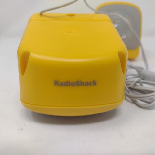 Radio Shack Yellow Mini Speaker System 40-1400 06A02 Original Box Tested Working - Picture 3 of 6