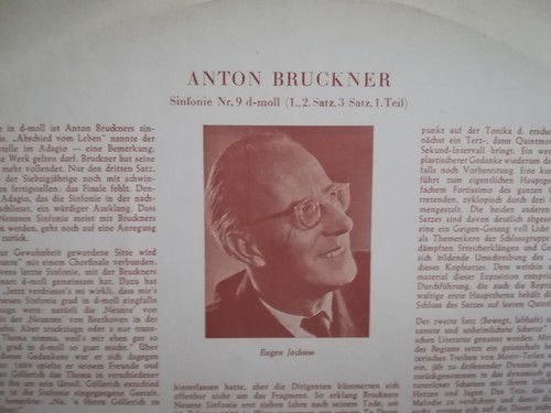 ANTON BRUCKNER SINFONIE NR. 9 D- MOLL EUGENE JOCHUM direttore LP 33 GIR - Picture 4 of 13