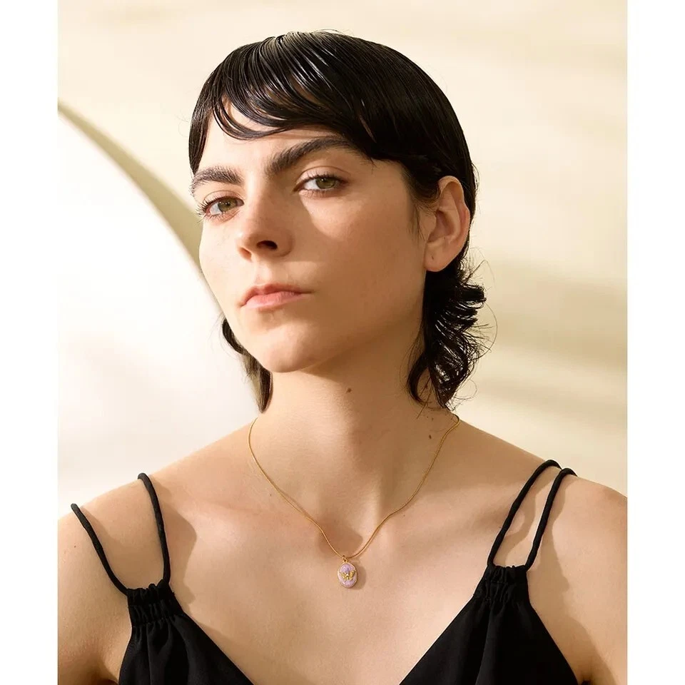 Colgante Mariposa Circonita cúbica Dije Chapado en Oro Amarillo 18k Cadena Mujer Collar Joyería Foto 4 de 4