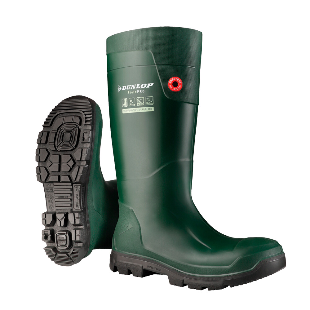 Botas de agua Fieldpro Purofort color verde Dunlop 40
