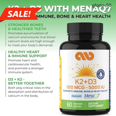 Vitamin D3+K2 (MK7) Supplement
