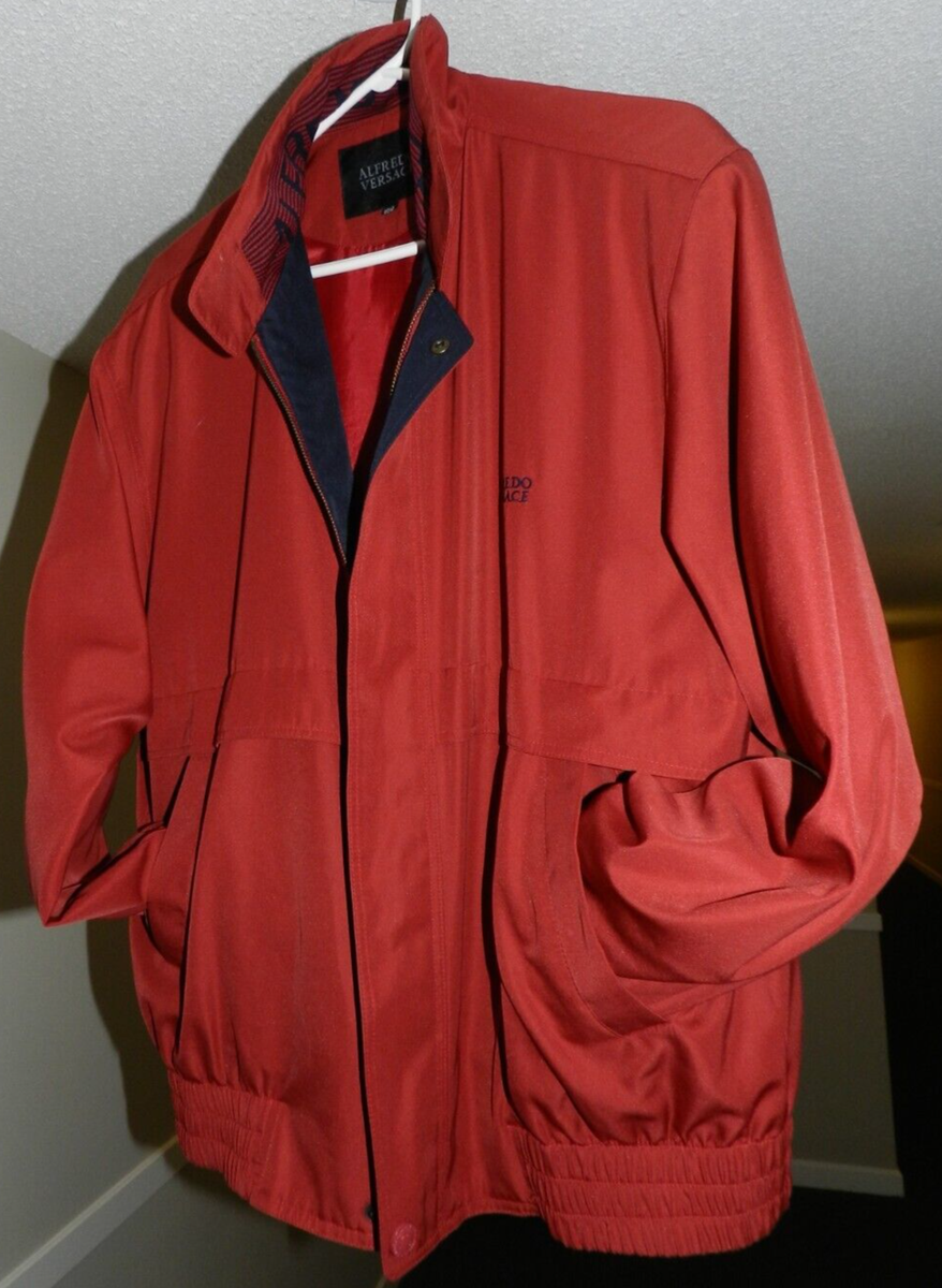 ALFREDO VERSACE - XL MODERN RED COLOR JACKET - BOMBER STYLE/ FRONT