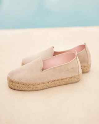 Espadrilles Double Sole Manebi 4cm in Suede Champagne Beige