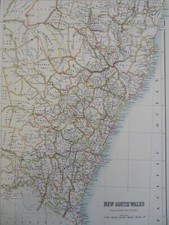 New South Wales Australia Sydney Red River 1890 scarce folio Scribner-Black map
