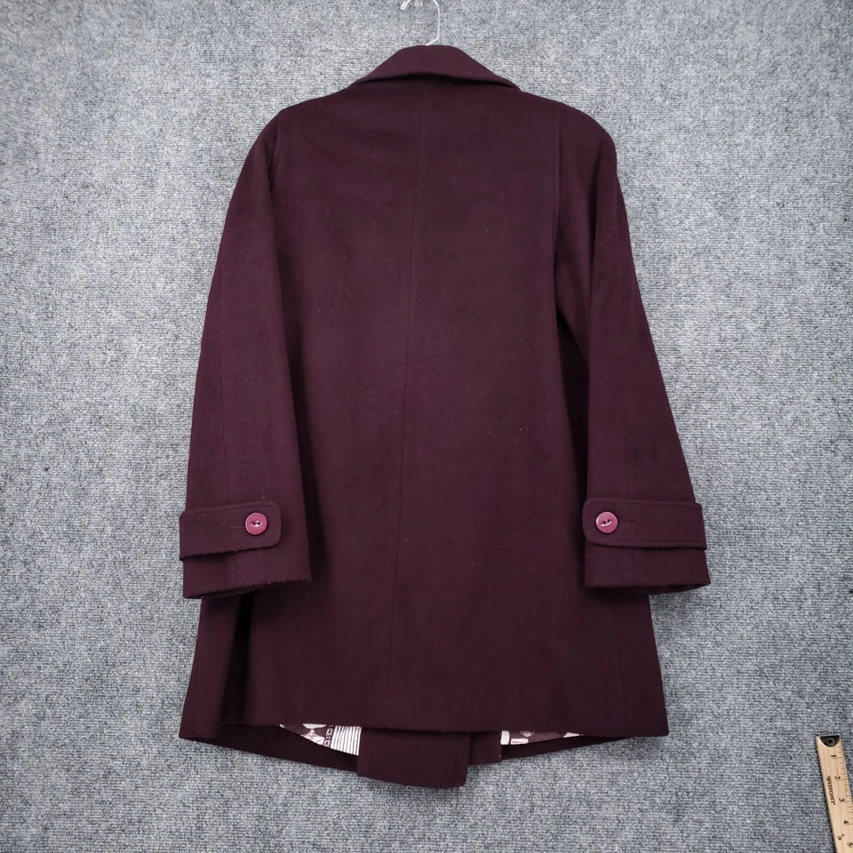 Chaqueta Super Fina Alorna Forstmann Mujer Grande Rojo Doble Pecho Lana Abrigo Foto 2 de 4