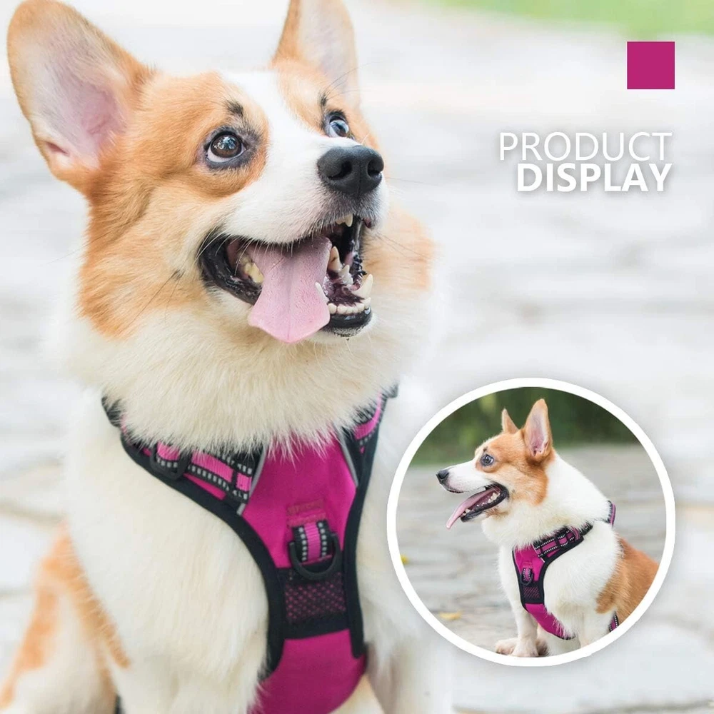 Dog Harness No-Pull Pet Harness Adjustable Outdoor Pet Vest reflection