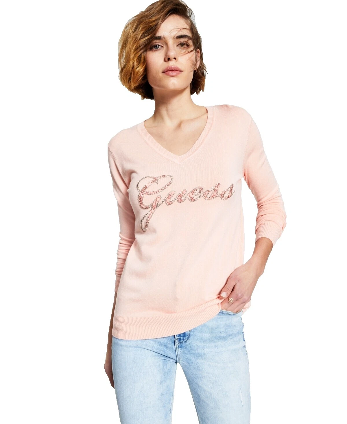 GUESS Suéteres para mujer con cuello en V
