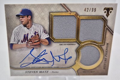 2017 Topps Triple Threads Rookies and Future Phenoms Silber /99 Steven Matz Autogramm
