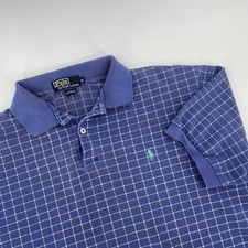 Vintage Polo Ralph Lauren Polo Shirt Made in USA - Mens XL - Blue Windowpane