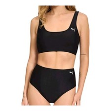 New PUMA Women's Size M Black Bikini Swimsuit Set Top & Bottom NWT