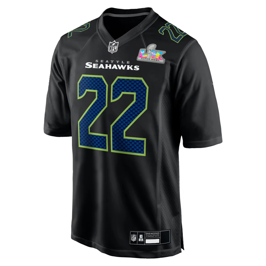 Men's Seahawkss Super B.owl LX Patch Game Jersey Black NWT HOT
