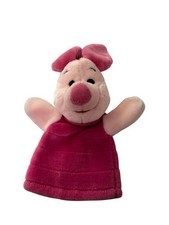 Disney Winnie the Pooh Piglet Hand Puppet Mattel Arcotoys Pink Plush Vintage