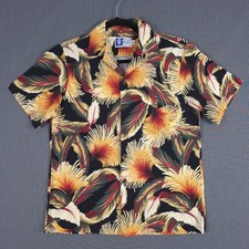 Vintage RJC Hawaiian Shirt Mens Medium Tropical Camp Collar Beach Surf USA
