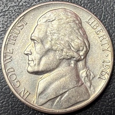 1961-D Jefferson Nickel   BU Brilliant Uncirculated   Denver Mint   5C Semi-Key