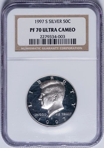 NGC PF-70 Ultra Cameo 1997 Silver Kennedy Half Dollar