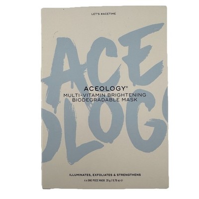 Aceology Multi Vitamin Brightening Biodegradable Mask Set Of 4 Sealed Masks New