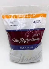 Hanes Silk Reflections Silky Sheer Non-Control Top RT 4 PACK EF Taupe 115783