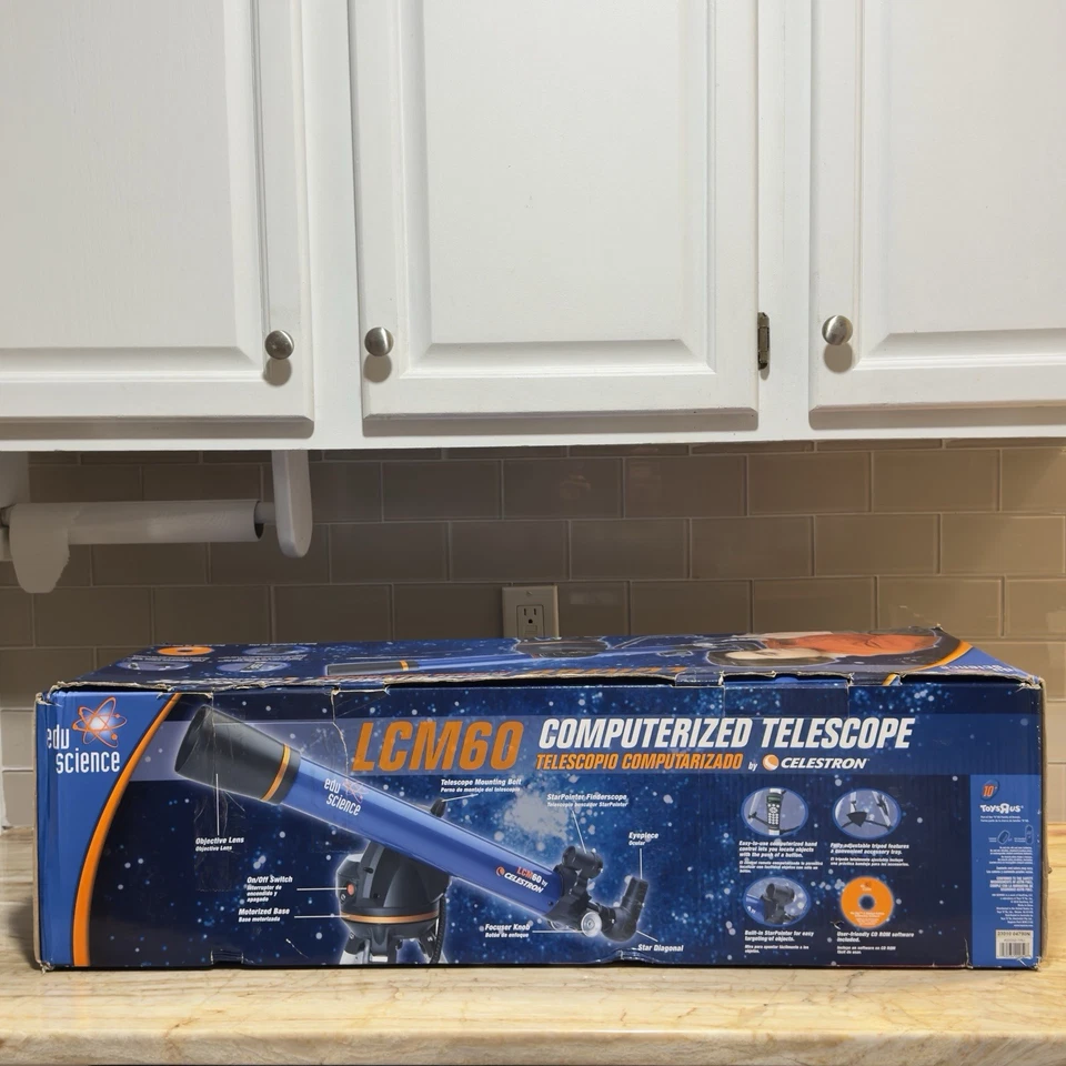 Celestron LCM60 Computerized Telescope 60mm Refractor w/ Motorized Mount Tripod - Image 3 of 4