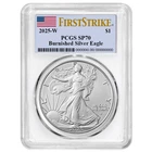2025-W Burnished $1 American Silver Eagle PCGS SP70 FS Flag Label White Frame