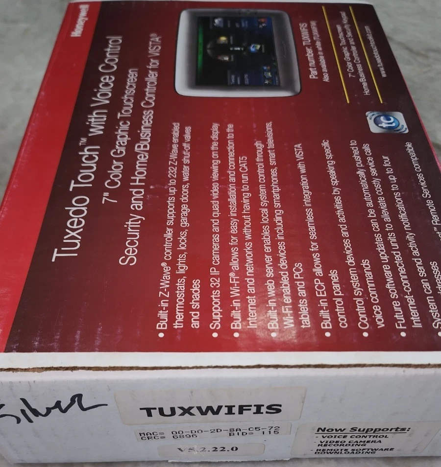 Honeywell Tuxedo Touch with Voice Controller Part TUXWIFIW  Z-Wave Network WIFI - Image 3 of 4
