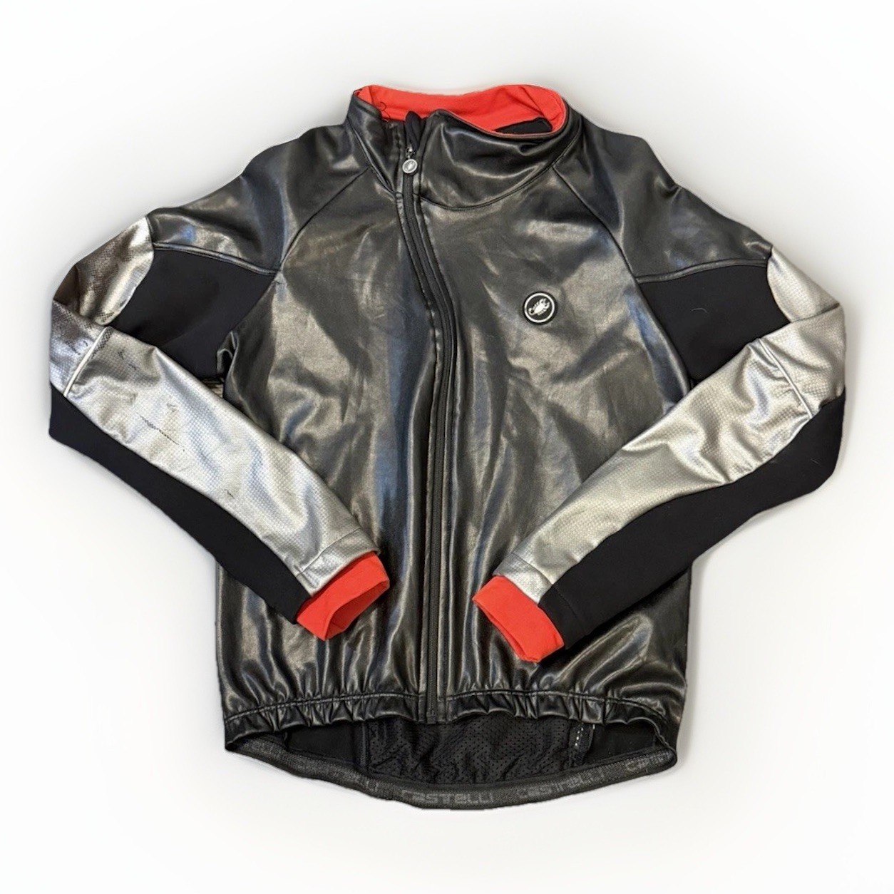 Castelli Cycling Jacket Mens L Black Gray Full Zip Italy AS IS - READ DESCR.