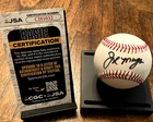 Joe Morgan signed baseball JSA COA on MLB ball w topps card MINT