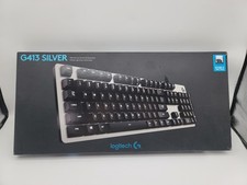 Logitech G413 Silver Mechanical Gaming Keyboard Illuminated Wired USB W/ 12 Caps