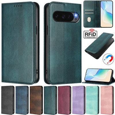 RFID Leder Brieftasche Hülle Für Google Pixel 6 7 8 9 10 Pro XL 10A 9A 8A 7A 6A