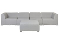 LuxuriöSes 4-Teiliges Outdoor Lounge Set Hellgrau Stoffbezug Linksseitig Arezzo