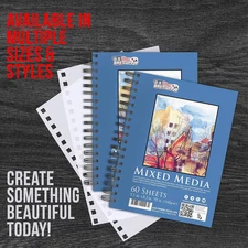 Sketchbook Mixed Media Paper Spiral Bound Perforated Acid Free Drawing Painting