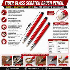 Pack of 3 Fiber Glass Scratch Brush Pencil Clean Remove Rust Dirt Jewelry Watch