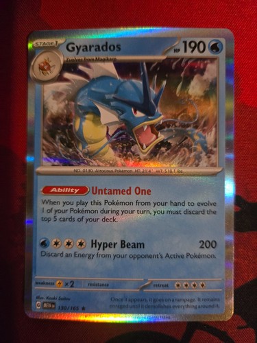 Pokemon TCG Gyarados 130/165 Pokemon 151 MEW Holo Rare English NM