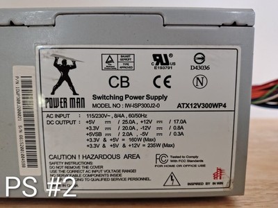 Power Man PS02 300W ATX12V300WP4 20+4PIN 2x SATA PC Power Supply