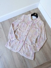 CHANEL Spring 1998 Runway Pastel Pink Tweed CC Jacket FR36