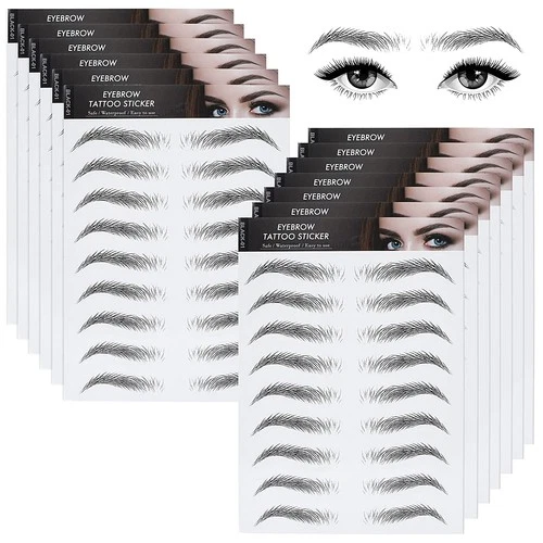 Molain 12 Sheets 4D Hair-Like Waterproof Eyebrow Tattoos Stickers Transfers - product listing photo