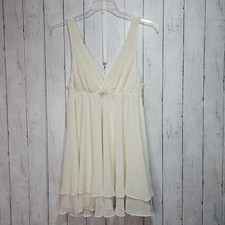 Oscar de la Renta Pink Label Ivory Sheer Babydoll Nightgown Lingerie Size Medium